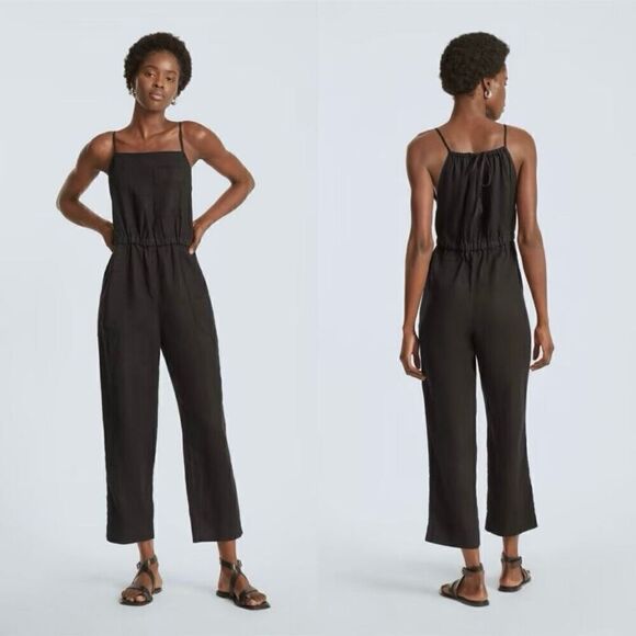 Everlane The Linen Shoestring Jumpsuit Black Size S NWT - Picture 1 of 16